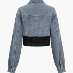 Denim Patchwork Outerwear -Women's Clothing Store 20da3171 eddd 424b 8885 88952dab9470