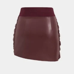 Patchwork Faux Leather Tie Front Mini Skirt -Women's Clothing Store 211ac9ad d32a 4eef 93a0 edc6ccbf3308