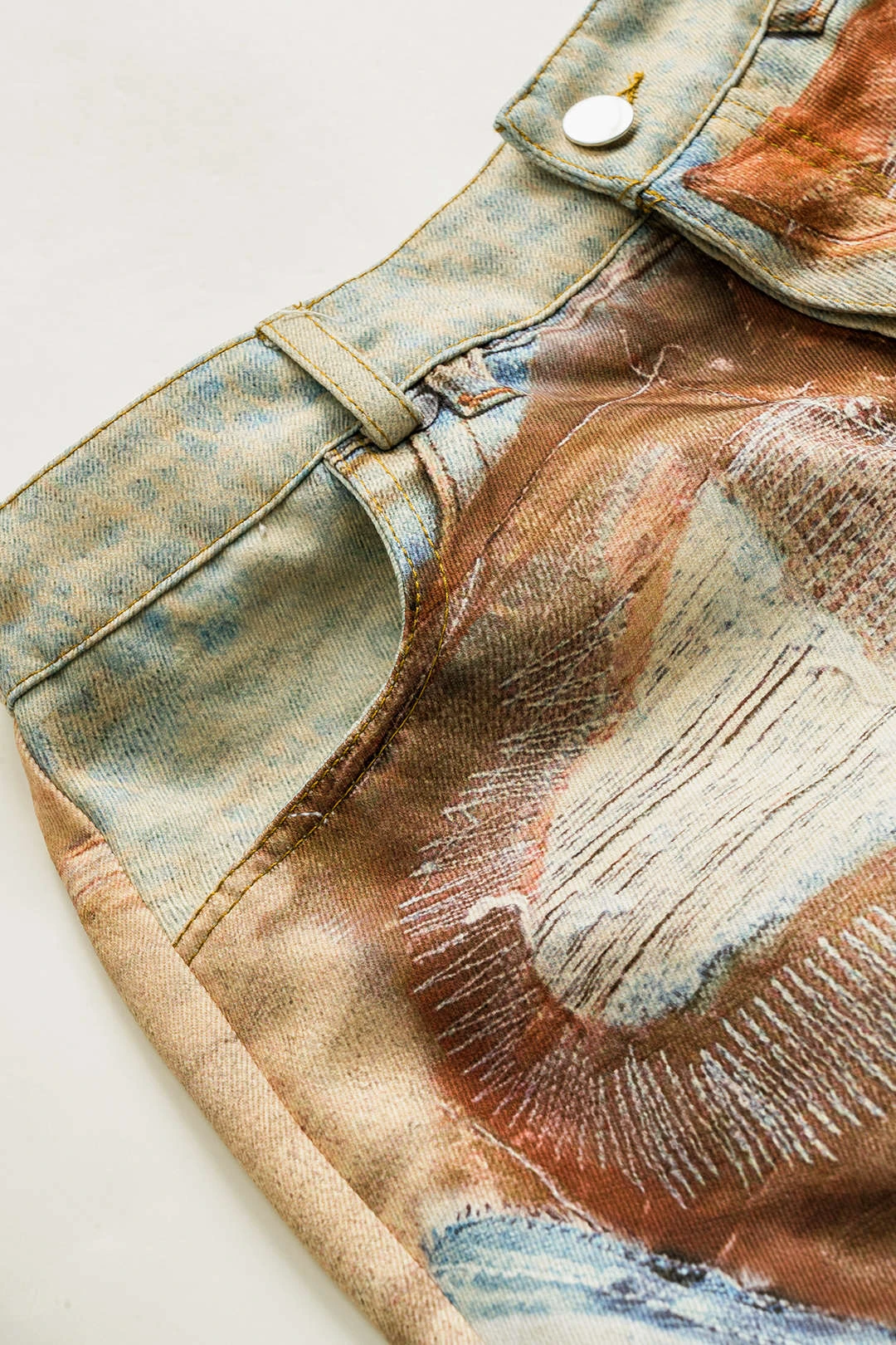 Abstract Print Button Pocket Trousers 4 Abstract Print Button Pocket Trousers - Image 4