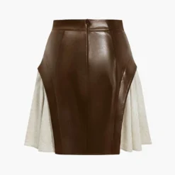 Color Block Patchwork Ruched Zipper Skirt -Women's Clothing Store 2225a72e 9a28 4d6c 8c01 2332a518088e