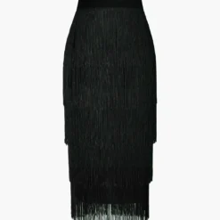 Fringed Tiered Midi Skirt -Women's Clothing Store 2244cf28 ff94 4728 8712 46c605822c41