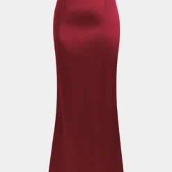 Solid Satin Zipper Skirt -Women's Clothing Store 22494f33 f706 4593 9461 75cf78420fa1