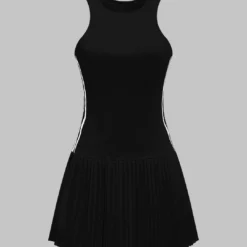 Contrast Stripe Print Pleated Tank Sleeveless Mini Dress -Women's Clothing Store 225dd3b7 53c2 4ba0 b0ac b2be23cdf93d