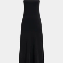 Metallic Decor Backless Slip Sleeveless Maxi Dress