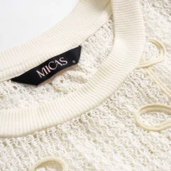 Hollow Out Applique Short Sleeve T-Shirt -Women's Clothing Store 23109e63 f0a4 4e5c bbf5 7cca528db47e