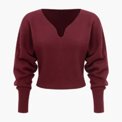 Basic Solid Knit Long-Sleeve Top