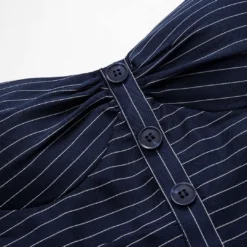 Stripes Button Halter Neck Backless Mini Dress -Women's Clothing Store 2378bb1d e056 41eb 9ece 2ba8af92d3b8