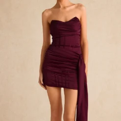 Satin Asymmetrical Sleeveless Mini Dress -Women's Clothing Store 241f4f01 0667 4f1f a19d 9698316b11f4