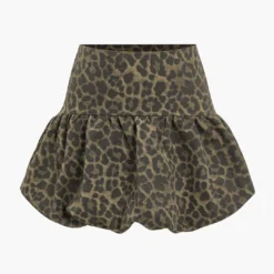 Leopard Print Ruffle Skirt