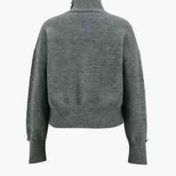 Knit Asymmetrical Button Long-Sleeve Top -Women's Clothing Store 24c5bba0 1d8d 4139 9742 5f75464b87ee