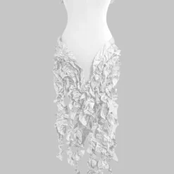 Ruffled Fringe Strapless Midi Dress -Women's Clothing Store 25b7bf08 05fe 46fe bd19 7aceca936b2a