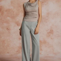 Asymmetric Cowl Neck Ruched Tank Top -Women's Clothing Store 25bc0923 a663 4277 ab06 87be916d0f46