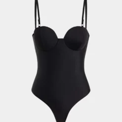 Solid Bustier Slip Bodysuit