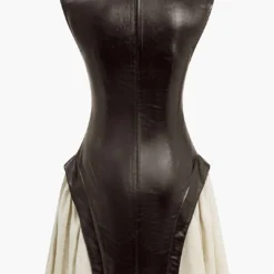 Solid Pu Patchwork Ruched Zipper Mini Dress -Women's Clothing Store 2683e572 03e3 4b4e 890f ced3392702e0