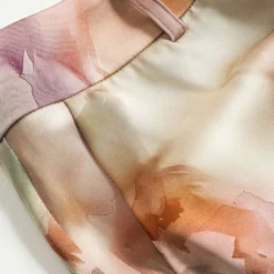 Watercolor Print Satin Pocket Trousers -Women's Clothing Store 26de843a c530 4e9c 9797 8c715f22f222