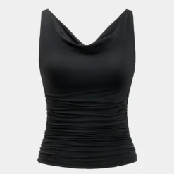 Ruched Cowl Neck Tank Top