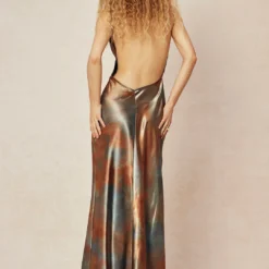 Tie Dye V-neck Satin Maxi Dress -Women's Clothing Store 27386331 92eb 4d6d 9d8c 4d82a871f1ae