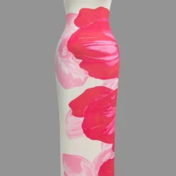 Floral Print Strapless Midi Dress