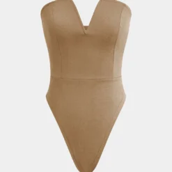 Basic V-neck Strapless Bodysuit -Women's Clothing Store 28546dc8 acc2 472c 8fe9 11e4cb945b92