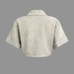 Linen Cross Crop Shirt -Women's Clothing Store 2897bbac 6c0d 4c40 afcc e680640c1a4a