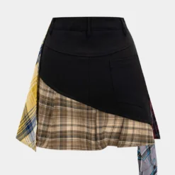 Patchwork Plaid Print Skirt -Women's Clothing Store 297db74e cc57 4bcc 8288 03d27db64457