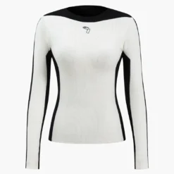 Contrast Knit Long-Sleeve Top