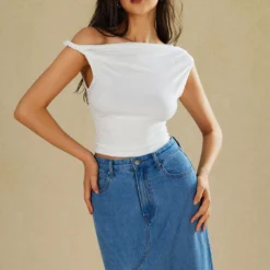 Basic Asymmetrical Twist Ruched T-shirt -Women's Clothing Store 2aaf54f1 c8b8 4295 9ec9 64e6efda5f4a