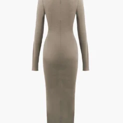 Wrap Ruched High Neck Long Sleeve Maxi Dress -Women's Clothing Store 2af3d9f9 5e7a 4920 950a 9f0953f6760e