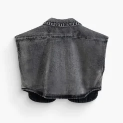 Asymmetric Button Up Flap Pocket Crop Denim Vest -Women's Clothing Store 2b48523c b2e3 40ac 936c a044f215844b