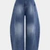 Denim Wide Leg Barrel Jeans