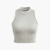 Solid Mock Neck Tank Top