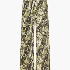 Artistic Print Pocket Zipper Trousers