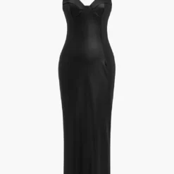 Faux Leather Bustier Slip Midi Dress -Women's Clothing Store 2e2b36a7 d168 4523 bf27 d08bf03f1b4e