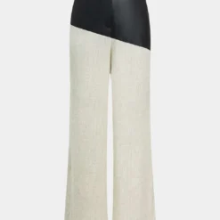 Contrast Color Block Print Straight-leg Trousers