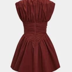 Solid Ruched Mini Dress -Women's Clothing Store 2e8b3892 1271 4fc6 a435 1632165d6b77