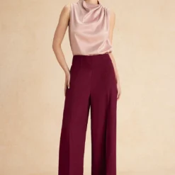 Basic High-Waisted Wide Leg Trousers -Women's Clothing Store 2f69bc1b 1313 448d 8f0d 5d552a150ced