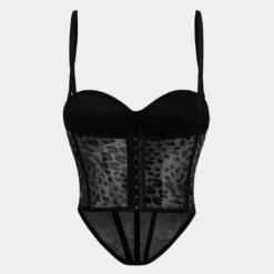Leopard Print Mesh Sheer Corset Cami Top -Women's Clothing Store 2fbae379 5341 45ca a83a 09e455f475e8