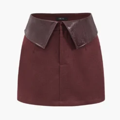 Faux Leather Patchwork Mini Skirt