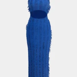 Textured Cut Out Slip Maxi Dress