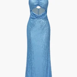 Sequin Hollow Out Sleeveless Maxi Dress