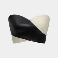 Contrast Zipper Tube Top