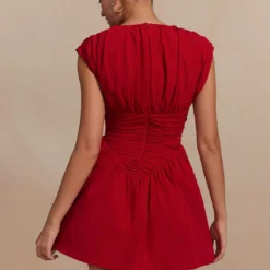 Solid Ruched Mini Dress -Women's Clothing Store 33e88a6e 2c3e 46d2 a666 cd40ec678034