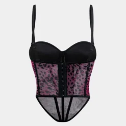 Leopard Print Mesh Sheer Corset Cami Top -Women's Clothing Store 34071ef0 8bdd 499d bad0 f6a06b7fb288