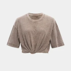 Round Neck Old Wash Water Short Sleeve T-Shirt