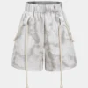 Watercolor Print Tie-Up Shorts