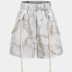 Watercolor Print Tie-Up Shorts