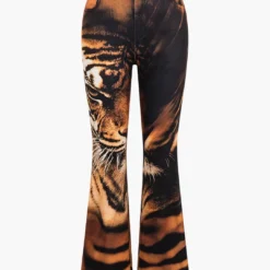 Tiger Print High Waist Trousers