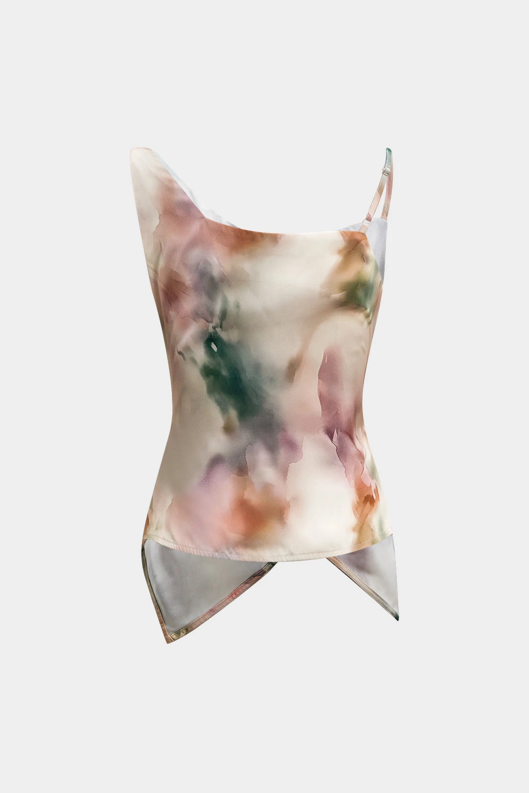 Watercolor Print Satin Cami Top 2 Watercolor Print Satin Cami Top - Image 2