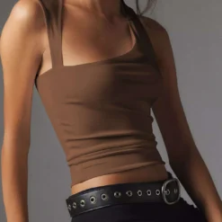 Basic Asymmetrical Cut Out Tank Top -Women's Clothing Store 36c19c14 eb9a 41e9 9786 07452b939c58