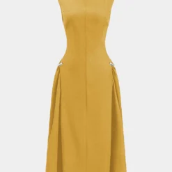 Metallic Decor Zipper Sleeveless Maxi Dress -Women's Clothing Store 38ce0921 e487 444d a7ed 155ea84721d7